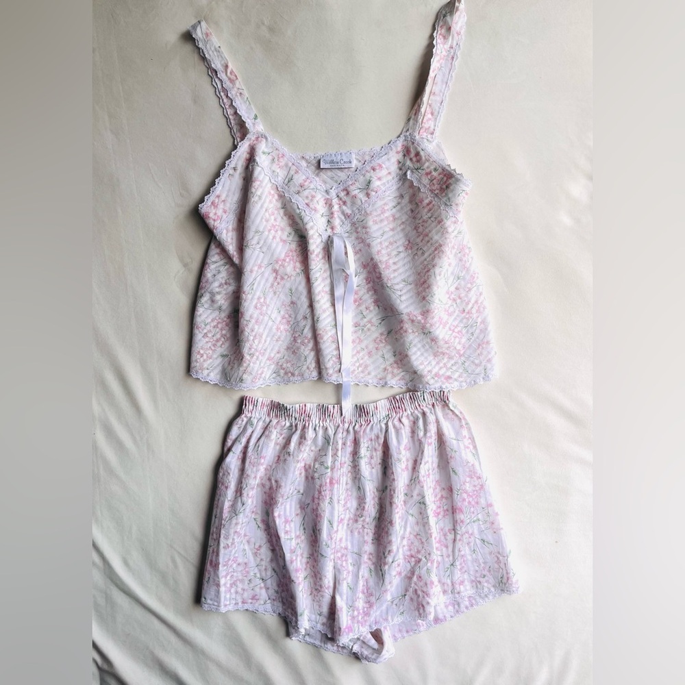 Vintage Pink Floral Camisole & Shorts Pajama Set
